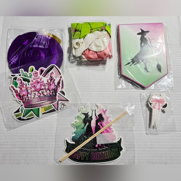 Pink White Green Witch Wicked Birthday Party Decorations - Picture 1 of 7